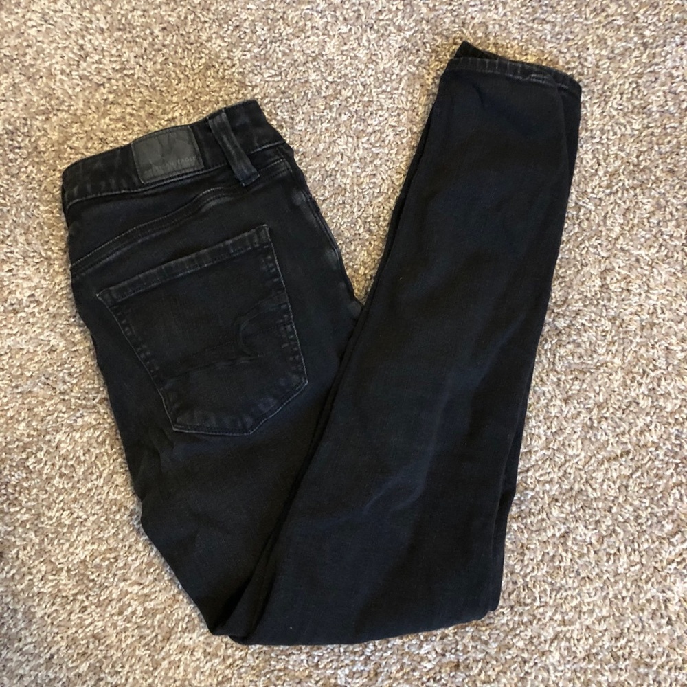 American Eagle Faded black high waisted jeggings